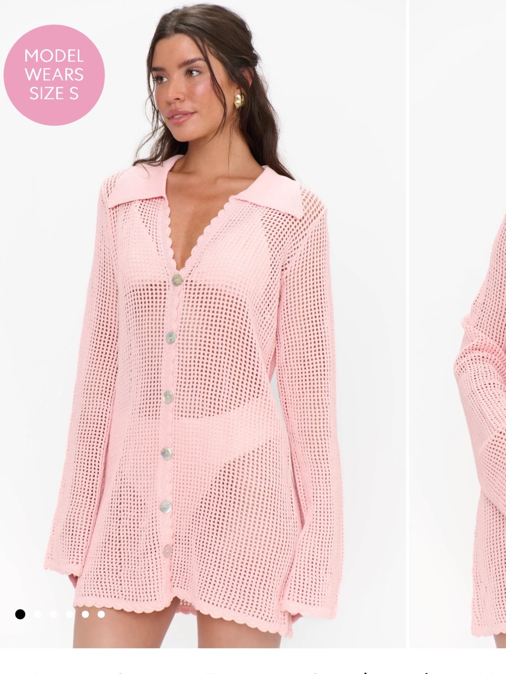 Show Me Your MuMu Button Up Cover Up In Pink